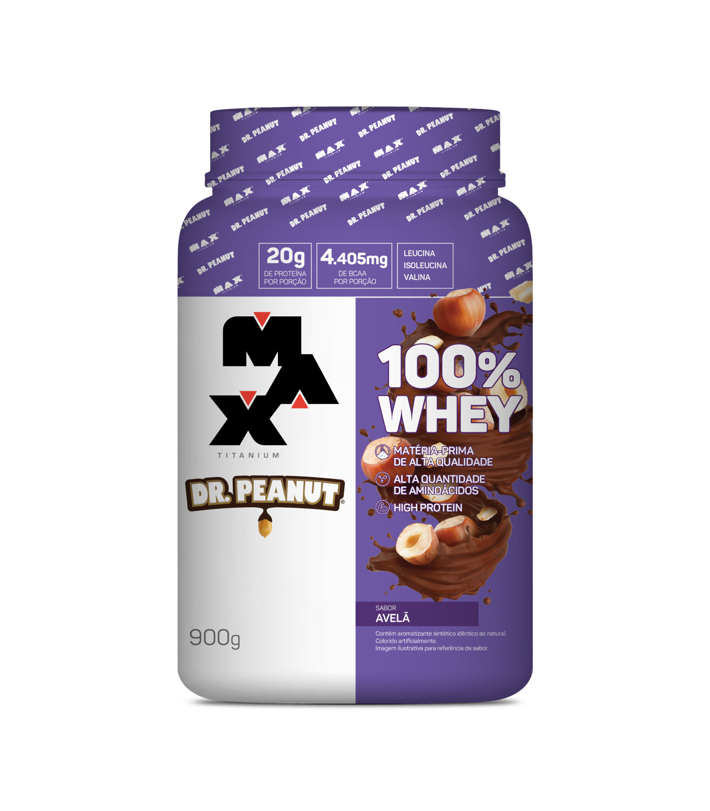 Whey Protein Dr. Peanut 100% Whey 900g - Avelã