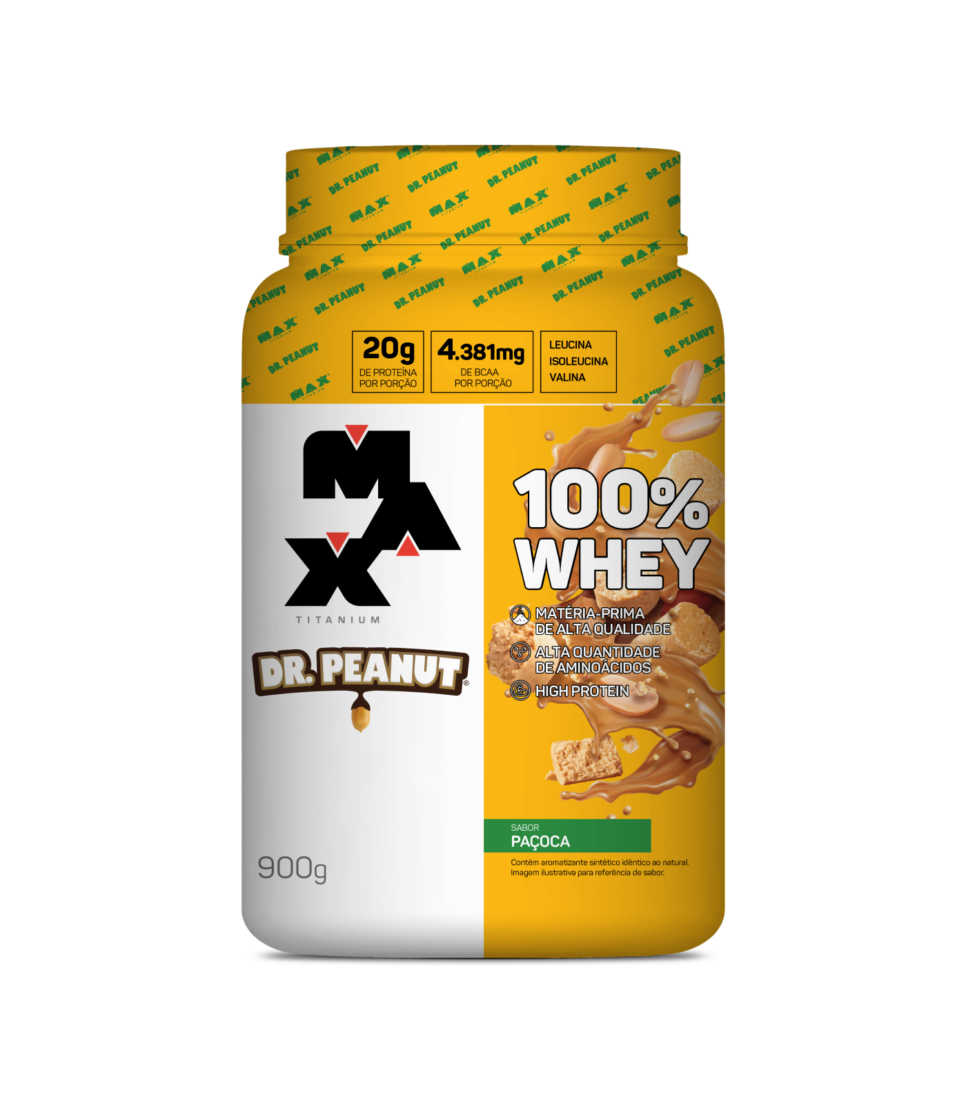 Whey Protein Dr. Peanut 100% Whey 900g - Paçoca