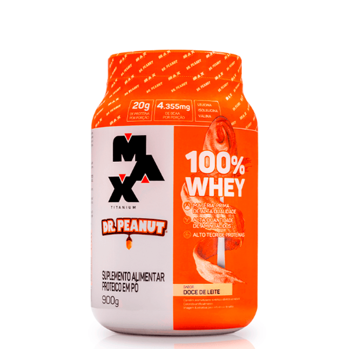 Whey Protein Dr. Peanut 100% Whey 900g - Doce de Leite