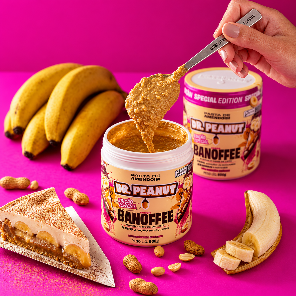 Manteiga de Amendoim Sabor Banoffee 600g