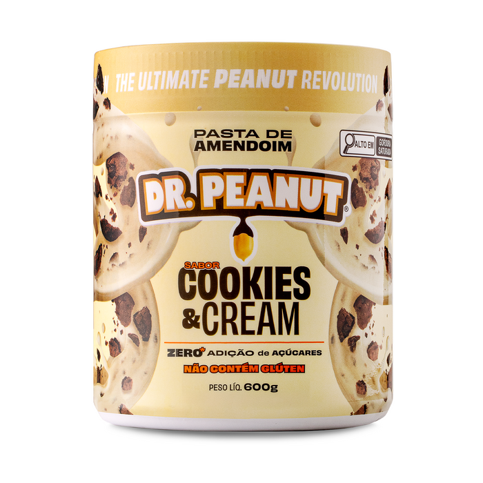 Manteiga de Amendoim Sabor Cookies & Cream 600g