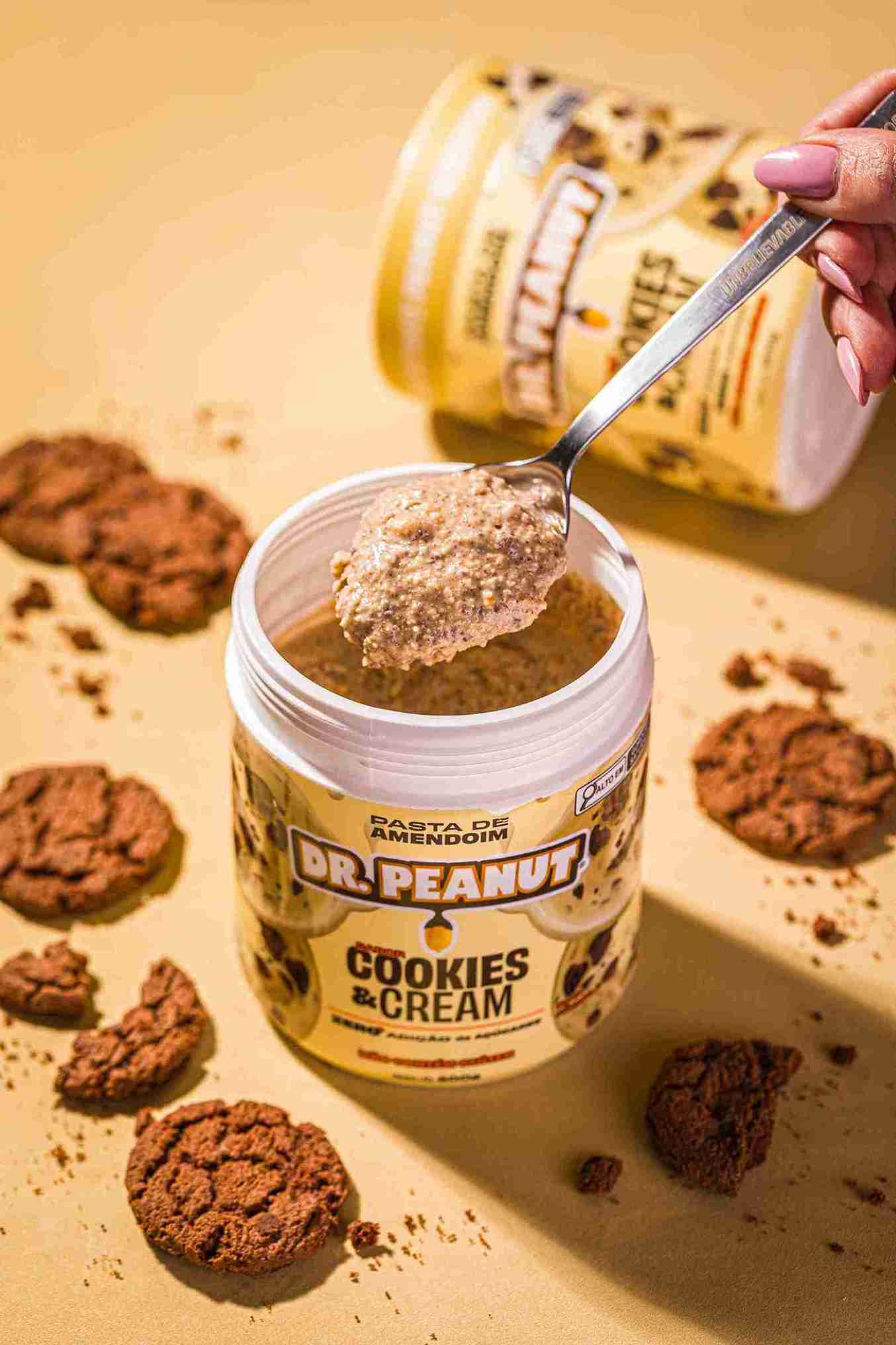 Manteiga de Amendoim Sabor Cookies & Cream 600g