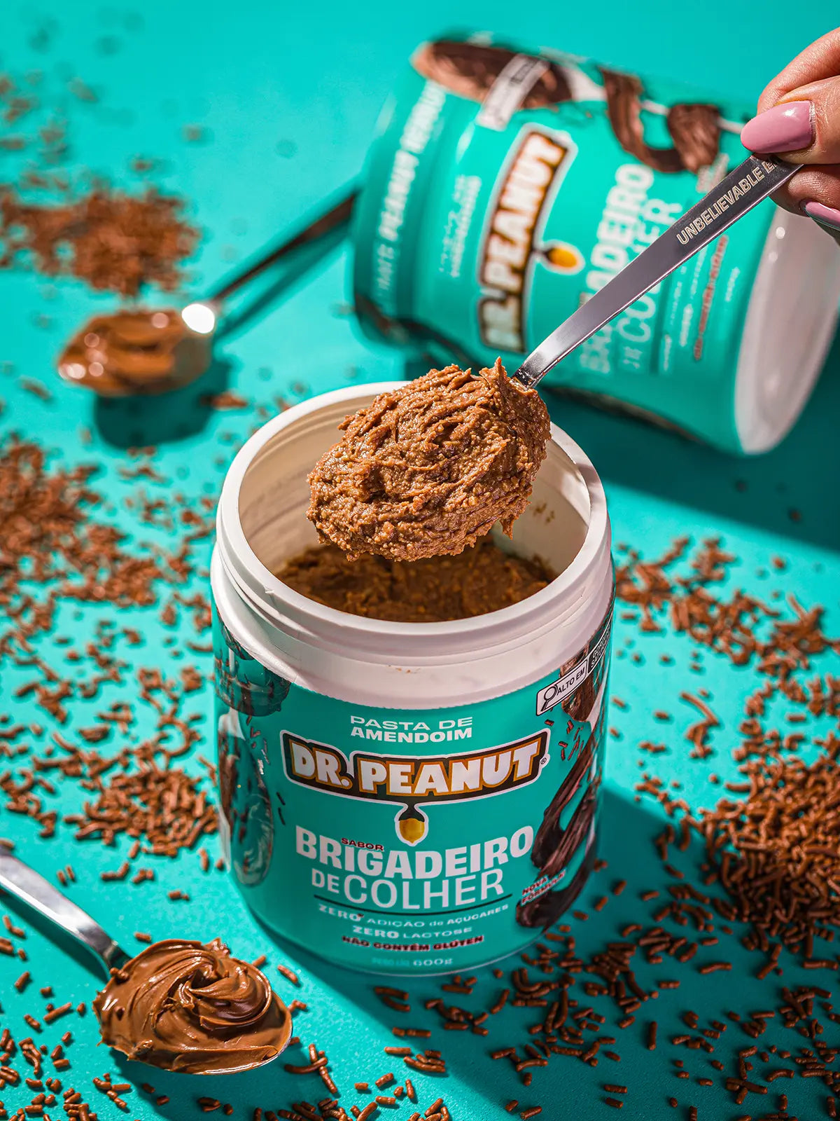 Manteiga de Amendoim Sabor Brigadeiro de Colher 600g