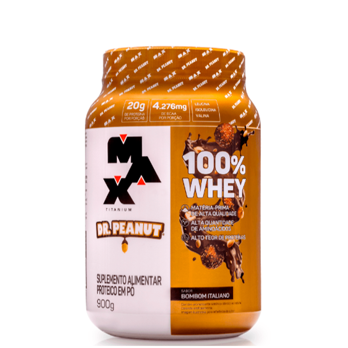 Whey Protein Dr. Peanut 100% Whey 900g - Bombom Italiano